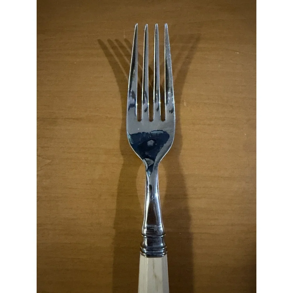 Williams Sonoma Faux Bois Ivory Wood Grain Dinner Fork Replacement 8